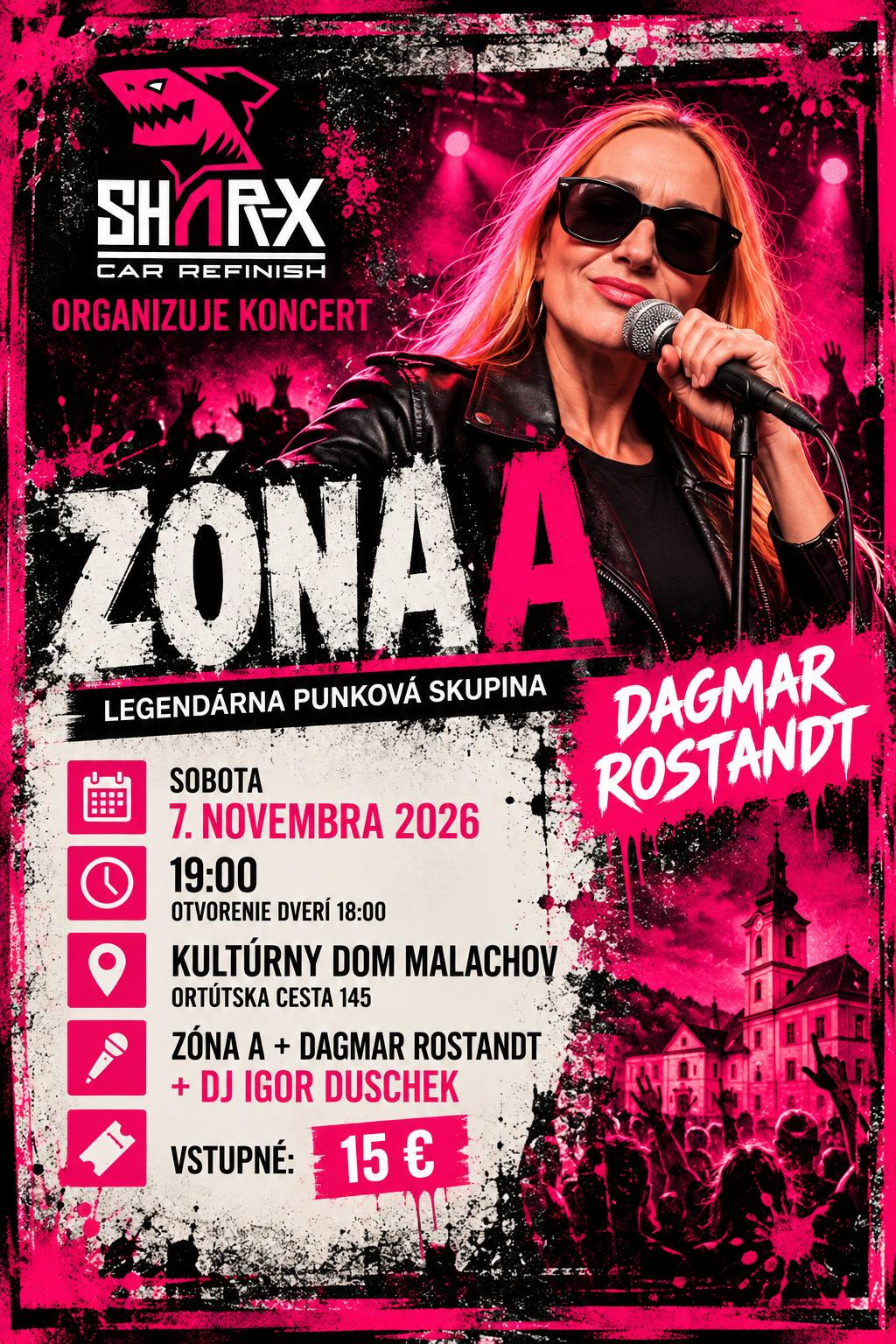 Koncert Zóna A, sobota 7. novembra 2026, Slovenská Ľupča